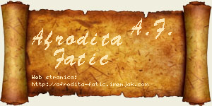 Afrodita Fatić vizit kartica